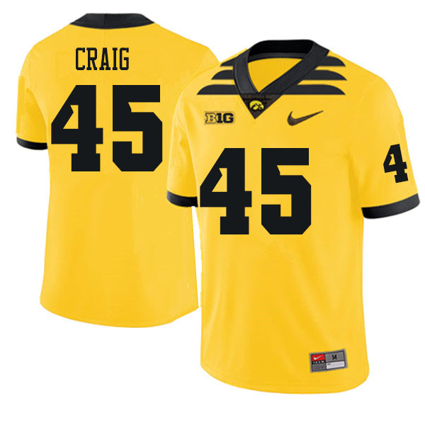 Men #45 Deontae Craig Iowa Hawkeyes College Football Jerseys Sale-Gold